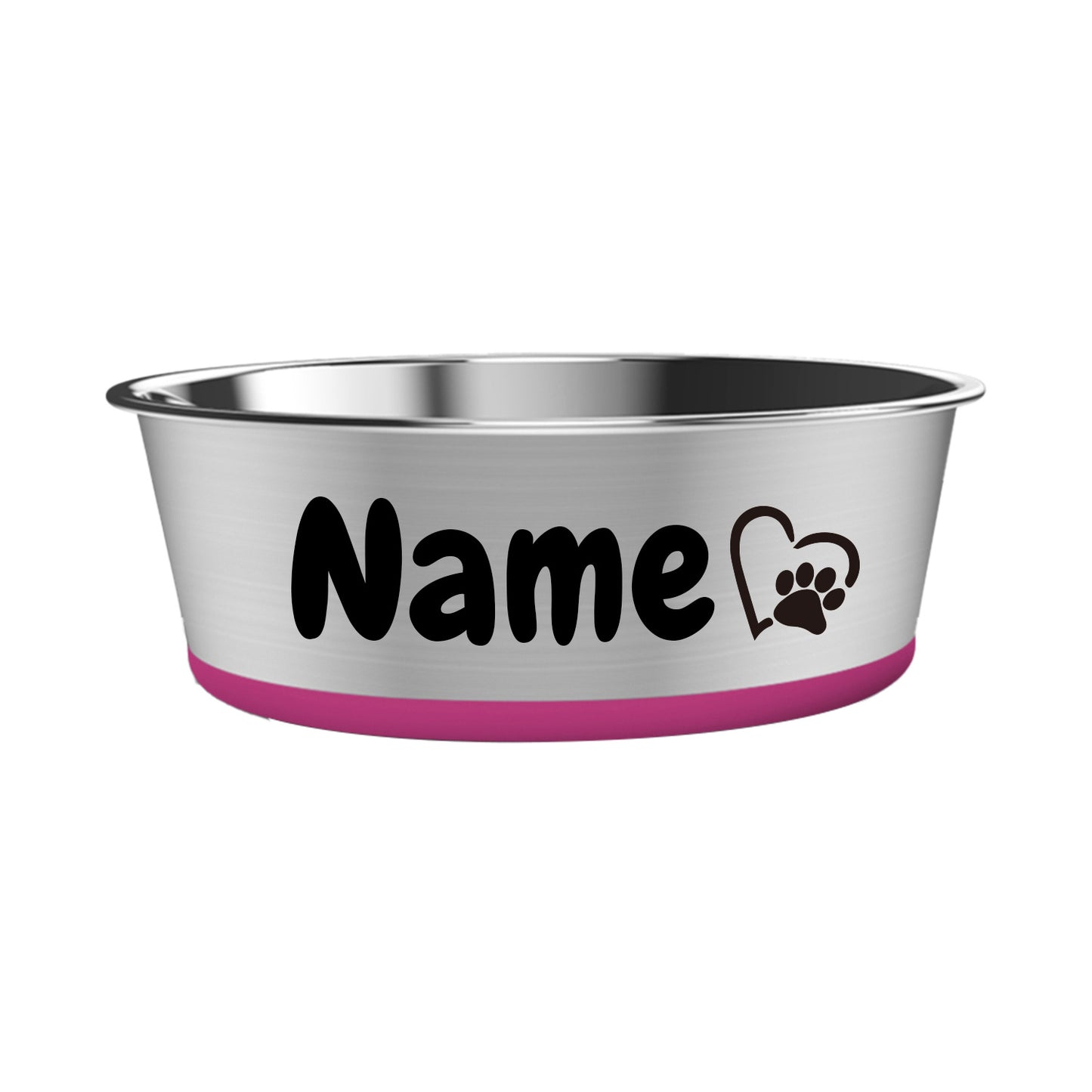 Gamelle pour chien en acier inoxydable personnalisable avec base antidérapante en caoutchouc de diverses couleurs - Nom de l'animal et divers motifs pour personnaliser la gamelle