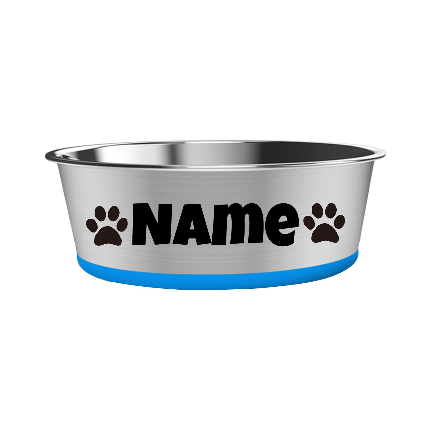 Gamelle pour chien en acier inoxydable personnalisable avec base antidérapante en caoutchouc de diverses couleurs - Nom de l'animal et divers motifs pour personnaliser la gamelle