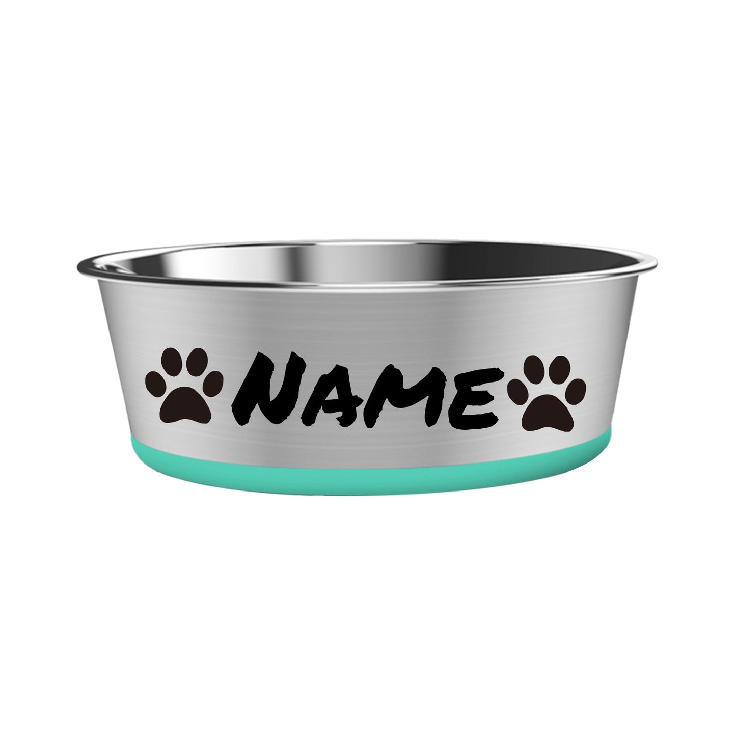 Gamelle pour chien en acier inoxydable personnalisable avec base antidérapante en caoutchouc de diverses couleurs - Nom de l'animal et divers motifs pour personnaliser la gamelle