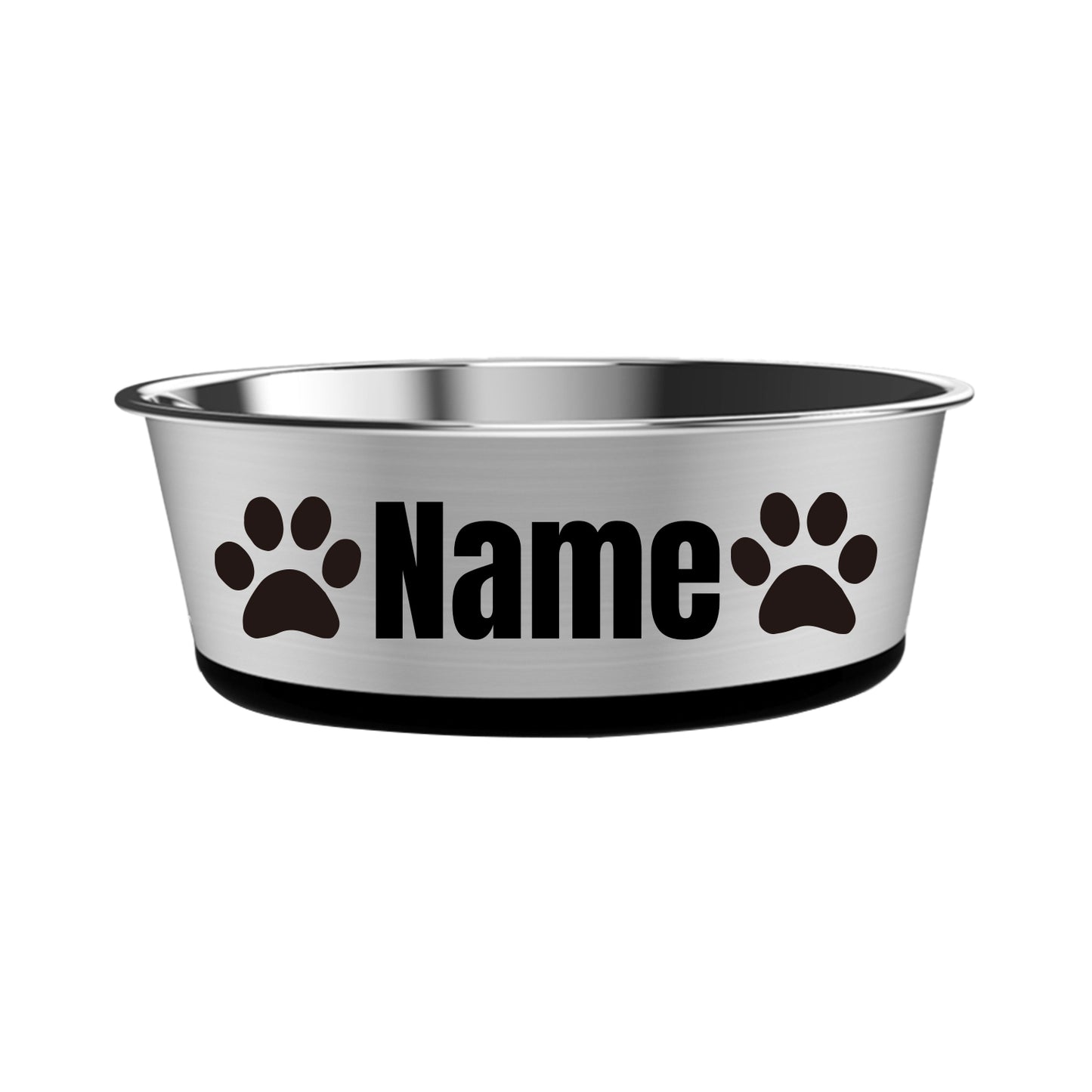 Gamelle pour chien en acier inoxydable personnalisable avec base antidérapante en caoutchouc de diverses couleurs - Nom de l'animal et divers motifs pour personnaliser la gamelle
