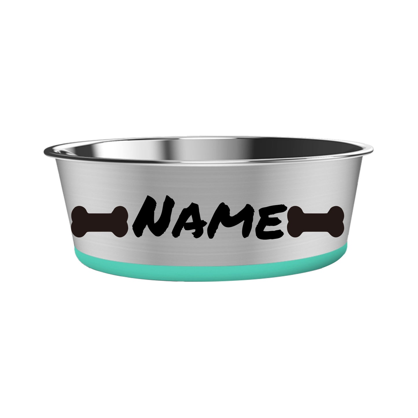Gamelle pour chien en acier inoxydable personnalisable avec base antidérapante en caoutchouc de diverses couleurs - Nom de l'animal et divers motifs pour personnaliser la gamelle