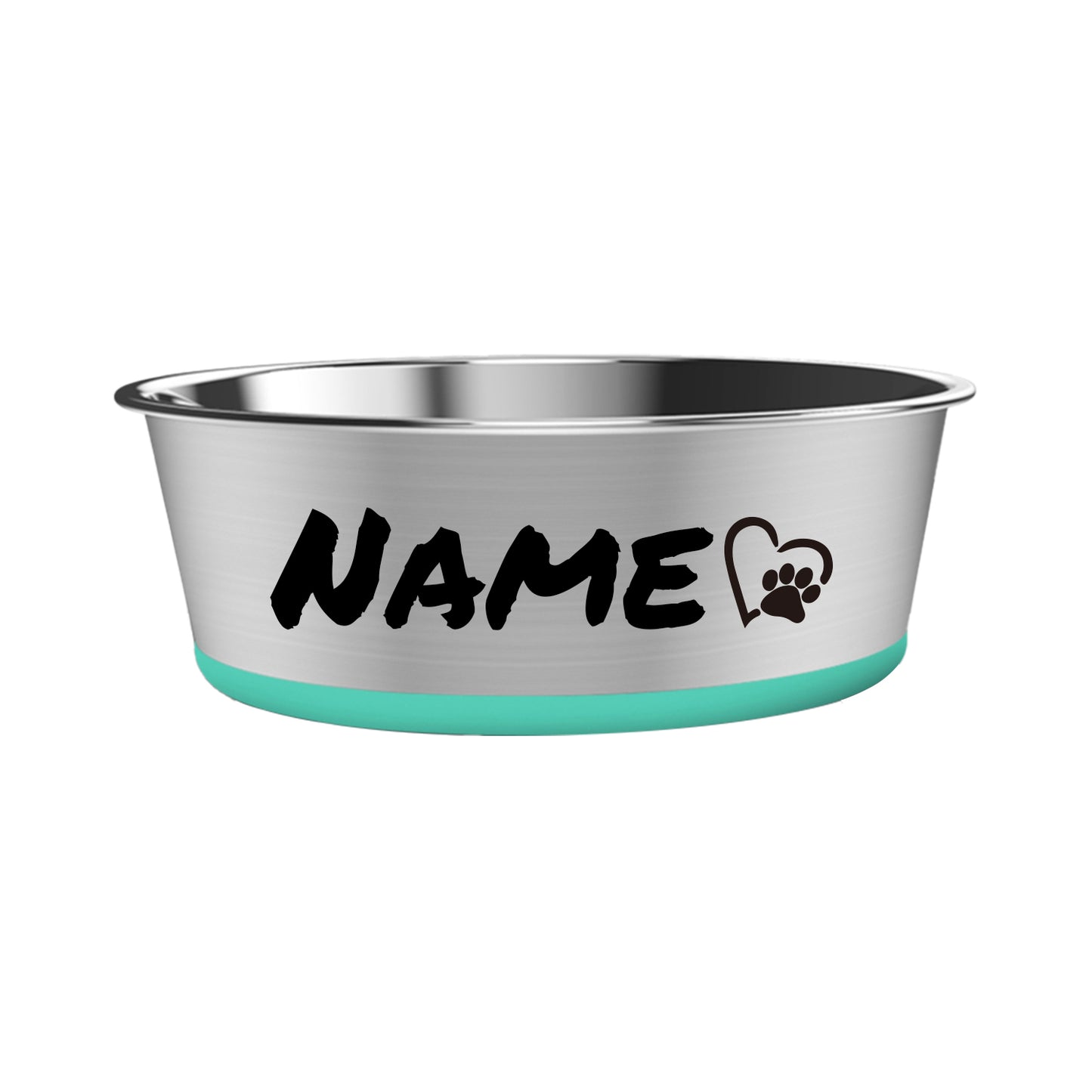 Gamelle pour chien en acier inoxydable personnalisable avec base antidérapante en caoutchouc de diverses couleurs - Nom de l'animal et divers motifs pour personnaliser la gamelle