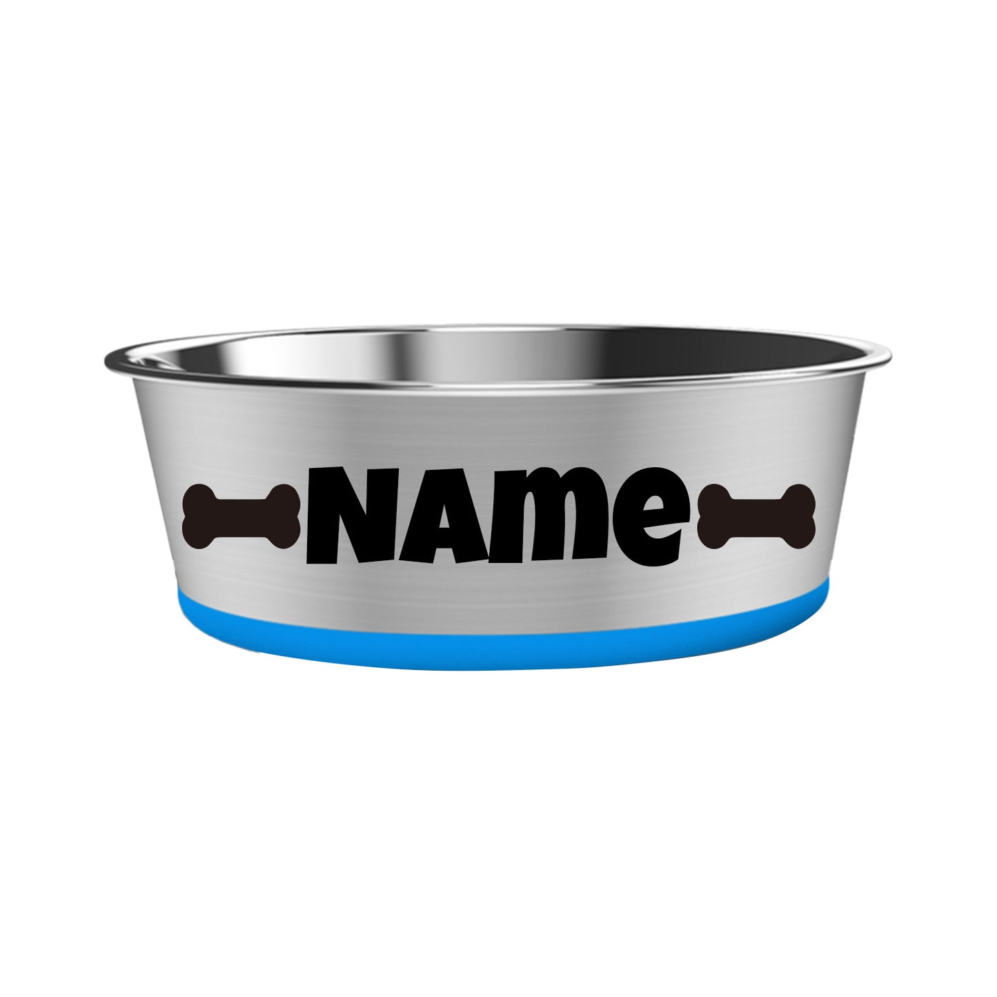 Gamelle pour chien en acier inoxydable personnalisable avec base antidérapante en caoutchouc de diverses couleurs - Nom de l'animal et divers motifs pour personnaliser la gamelle