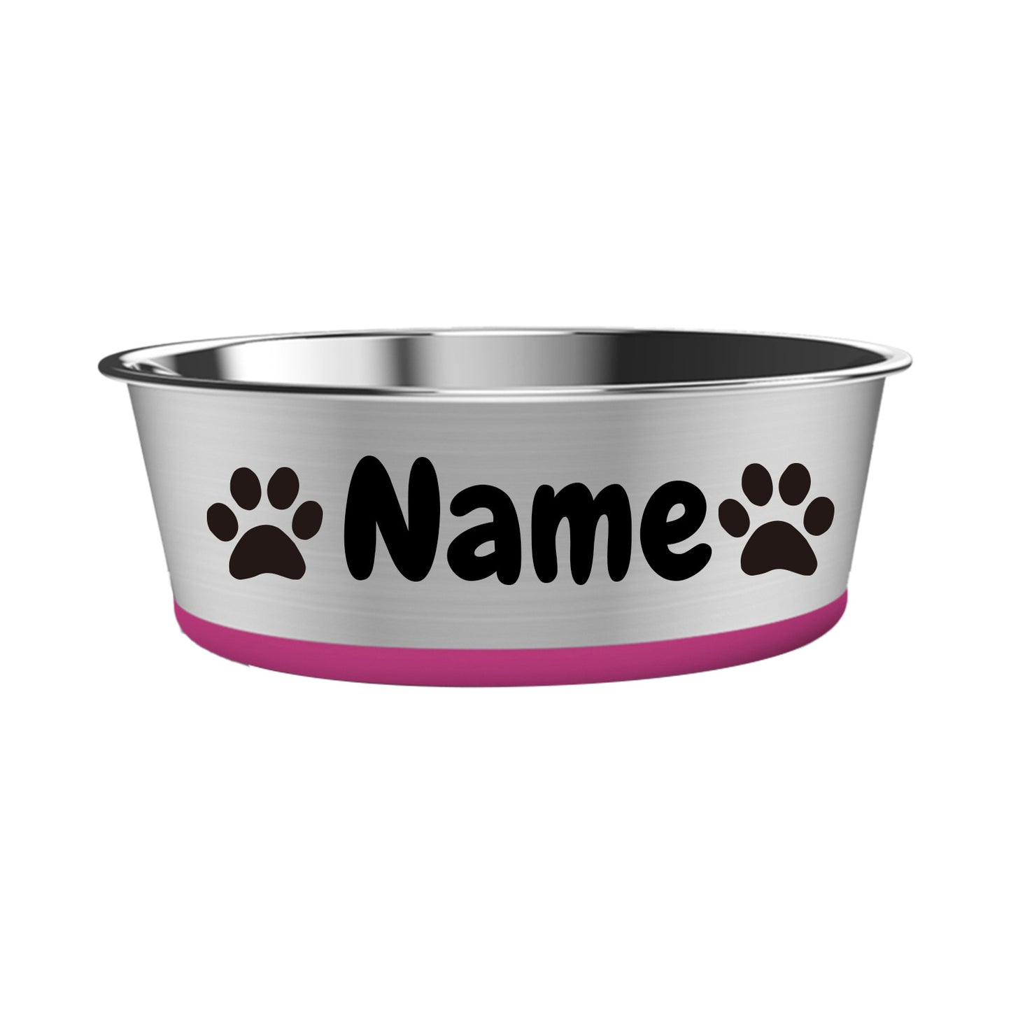 Gamelle pour chien en acier inoxydable personnalisable avec base antidérapante en caoutchouc de diverses couleurs - Nom de l'animal et divers motifs pour personnaliser la gamelle