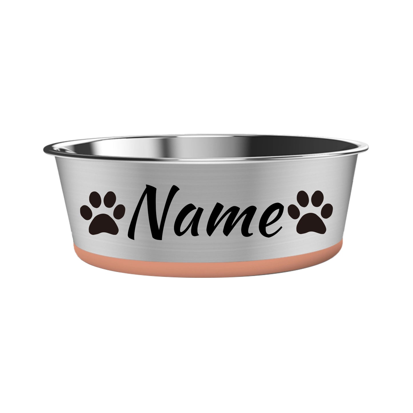 Gamelle pour chien en acier inoxydable personnalisable avec base antidérapante en caoutchouc de diverses couleurs - Nom de l'animal et divers motifs pour personnaliser la gamelle