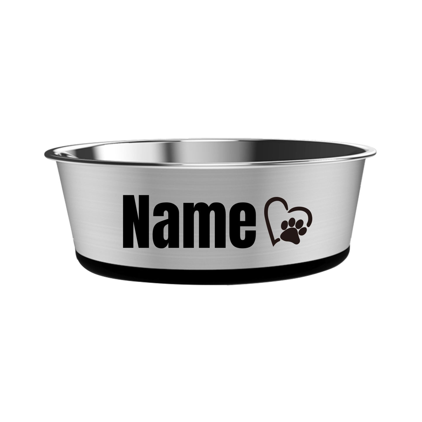 Gamelle pour chien en acier inoxydable personnalisable avec base antidérapante en caoutchouc de diverses couleurs - Nom de l'animal et divers motifs pour personnaliser la gamelle