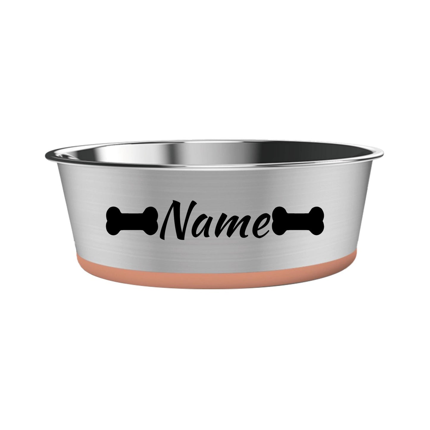 Gamelle pour chien en acier inoxydable personnalisable avec base antidérapante en caoutchouc de diverses couleurs - Nom de l'animal et divers motifs pour personnaliser la gamelle