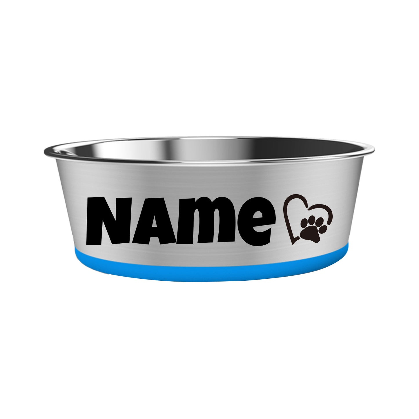 Gamelle pour chien en acier inoxydable personnalisable avec base antidérapante en caoutchouc de diverses couleurs - Nom de l'animal et divers motifs pour personnaliser la gamelle