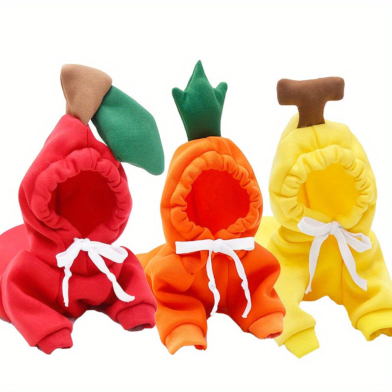 Costume pour petit chien en forme de carotte, de tomate et de banane, sweat facile à enfiler, bien chaud