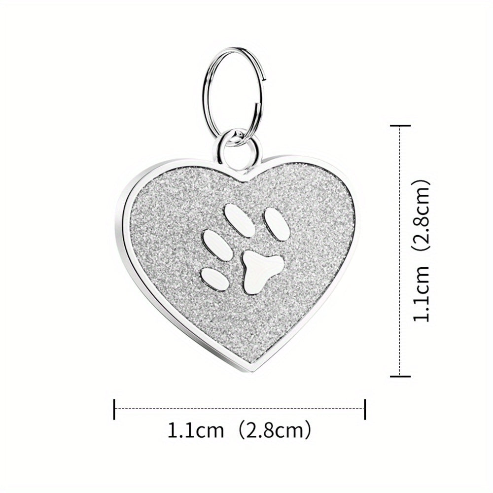 Médaille pour chien et chat personnalisée en forme de cœur, gravées au laser au dos, durables et personnalisées, diverses couleurs