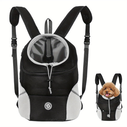Sac à dos de transport pour chien, réglable à l'avant, aéré et confortable pour votre compagnon à 4 pattes, noir