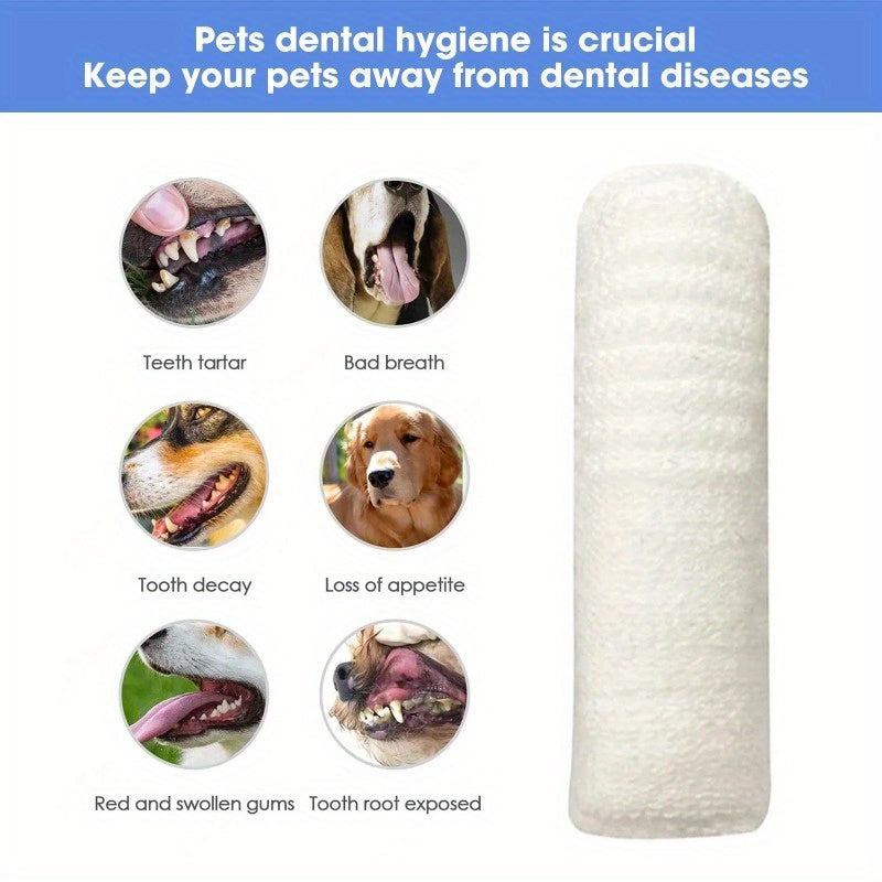 12 brosses à dents pour chien, outil de soins bucco-dentaires enfilable sur le doigt