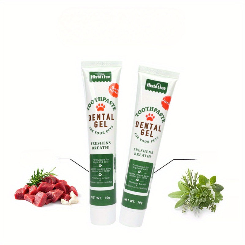 Dentifrice pour chien et chat, produit d'hygiène bucco-dentaire, à saveur de bœuf ou de vanille