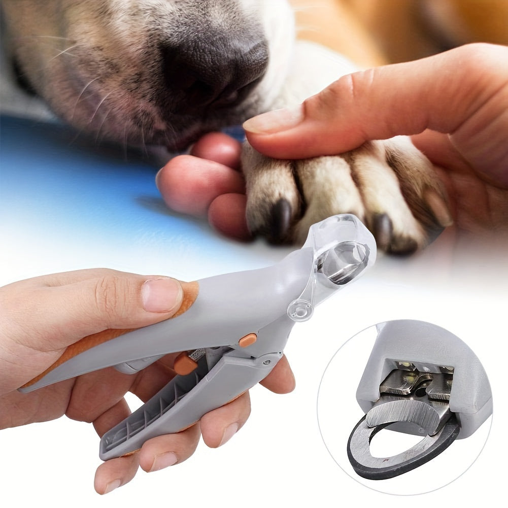 Coupe-ongles lumineux pour chats et chiens, lumière LED, poignée ergonomique et protection de sécurité, alimentés par pile bouton CR2032, design compact