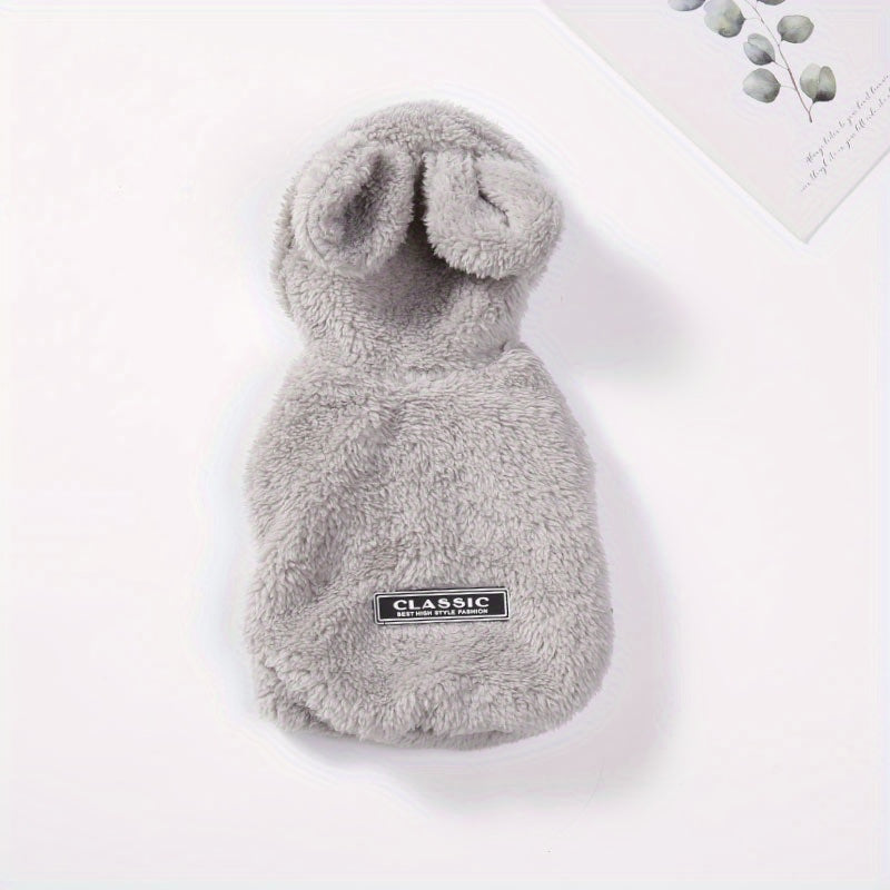 Pull à capuche en polaire pour chien, tout doux et tout chaud, oreilles de lapin sur la capuche, super mignon, diverses couleurs