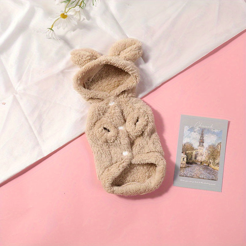 Pull à capuche en polaire pour chien, tout doux et tout chaud, oreilles de lapin sur la capuche, super mignon, diverses couleurs