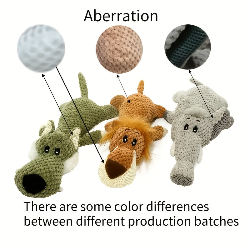 Grande peluche pour chien avec son, modèle de lion, loup, éléphant et canard