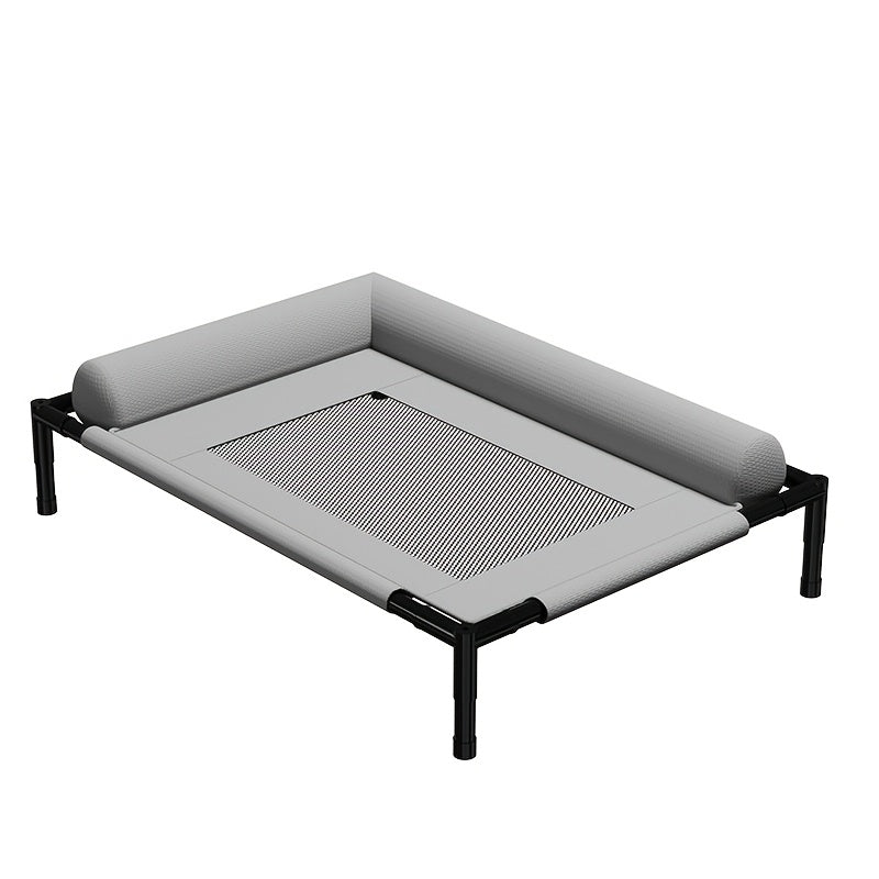 Lit surélevé pour chien et chat avec base en maille ventilée, adapté à une utilisation intérieure/extérieure. Lit moderne et confortable, gris