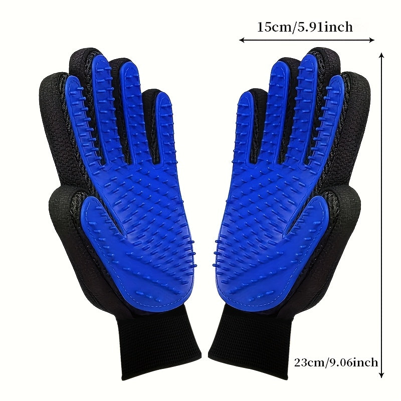 Lot de 2 gants de toilettage pour animaux, pour démêler et masser votre chien ou votre chat, élimine les poils morts, diverses couleurs