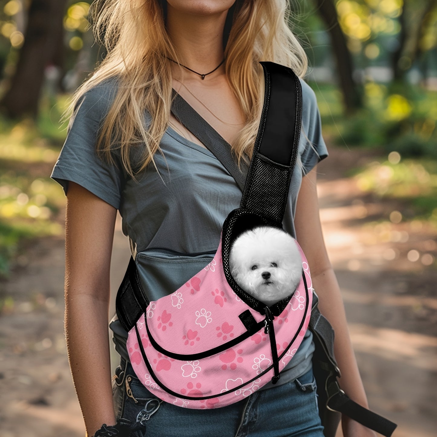 Sac de transport en bandoulière pour chiot et petit chien, divers motifs et divers coloris