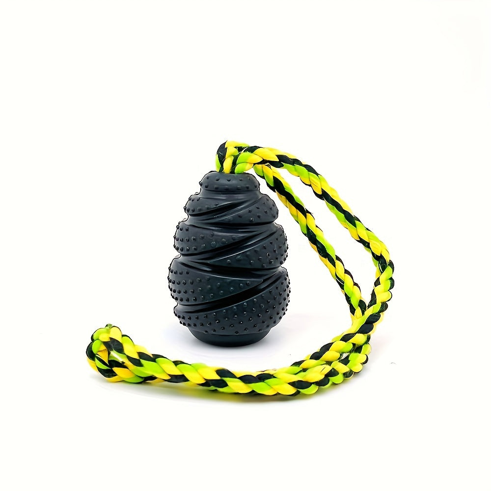 Jouet à mâcher en caoutchouc durable pour chien - Distributeur de friandises, masseur de gencives pour chiens de toutes tailles, conception en corde pour fixation à la laisse