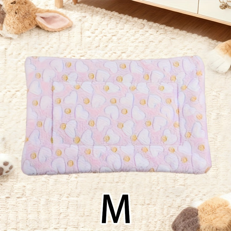Tapis double épaisseur pour chien et chat, chaud et confortable, divers motifs imprimés, diverses couleurs