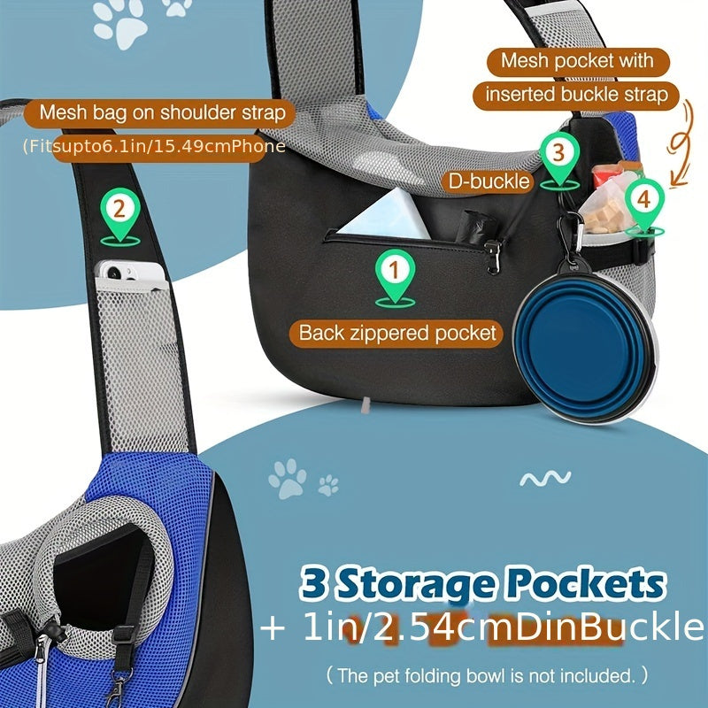 Sac de transport en bandoulière pour chiot et petit chien, divers coloris
