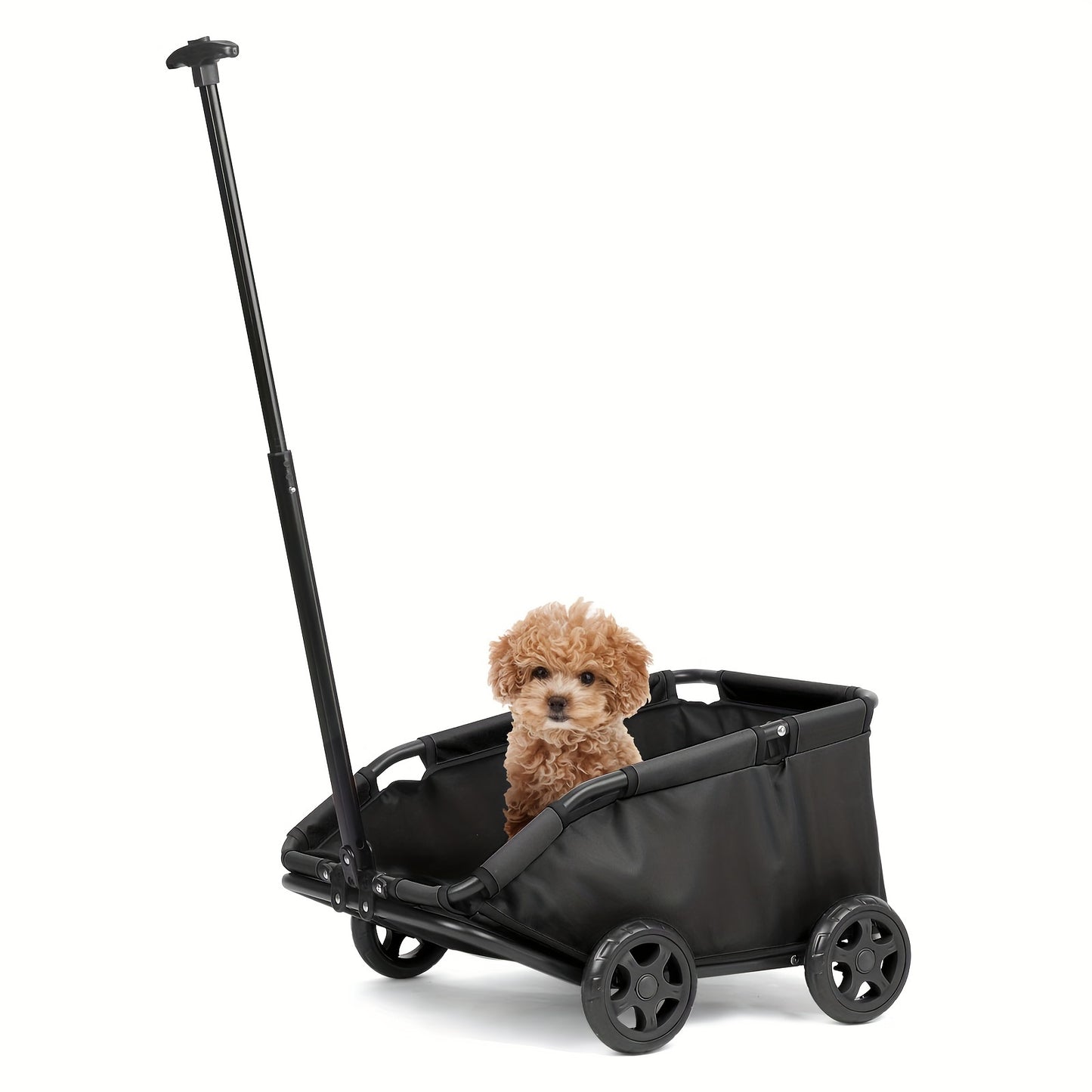 Poussette pour chien et chat 2 en 1, multifonctionnelle avec 4 doubles roues, tout terrain, panier amovible, pliable et compacte, en maille respirante, diverses couleurs