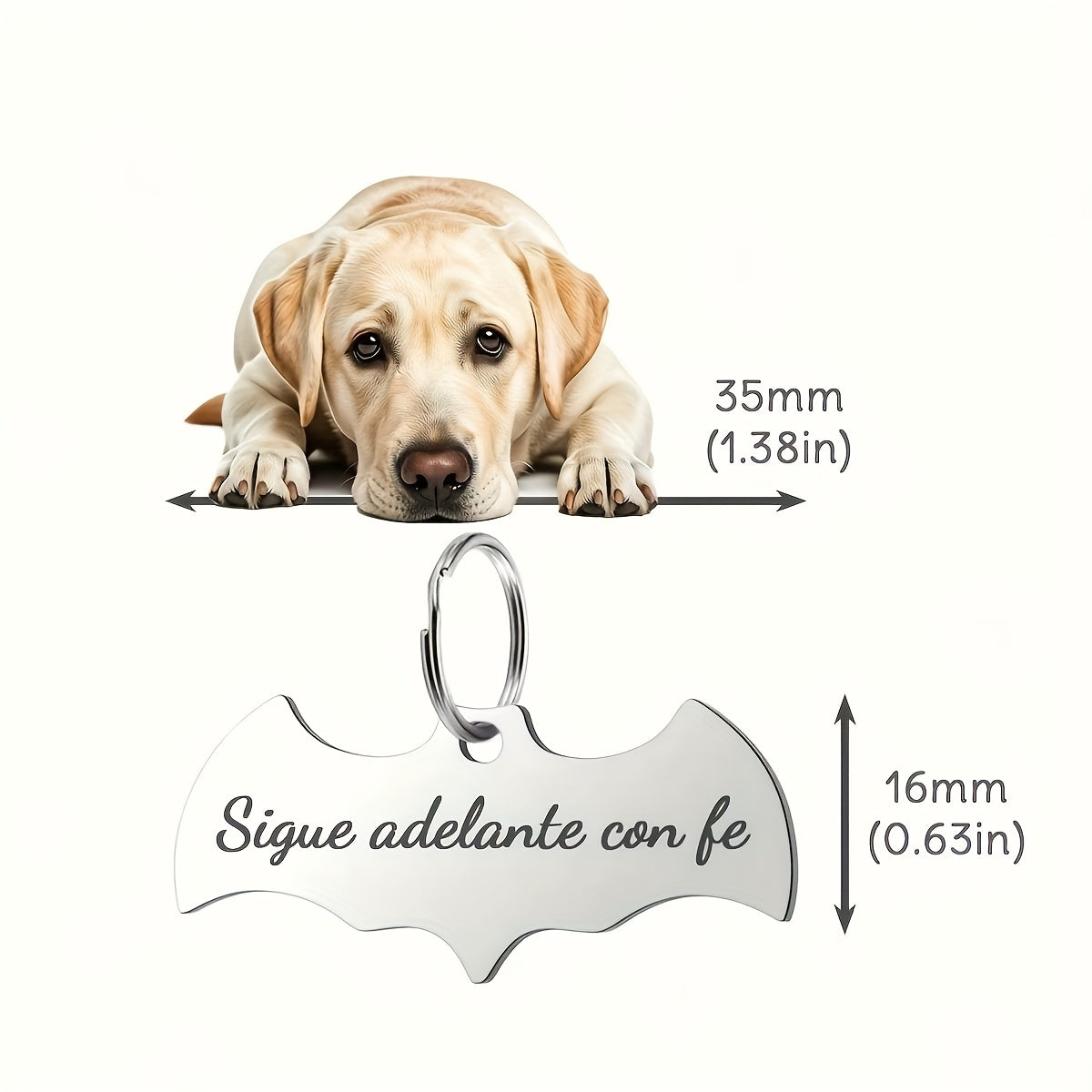 Médaille d'identification personnalisée en forme de chauve-souris pour chien, diverses couleurs