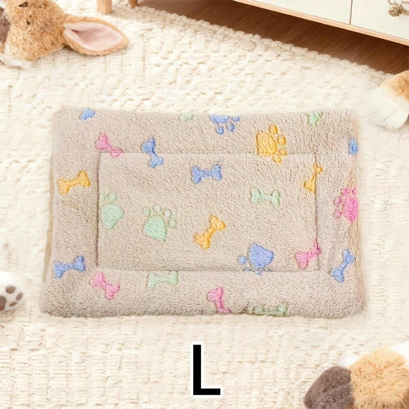 Tapis double épaisseur pour chien et chat, chaud et confortable, divers motifs imprimés, diverses couleurs