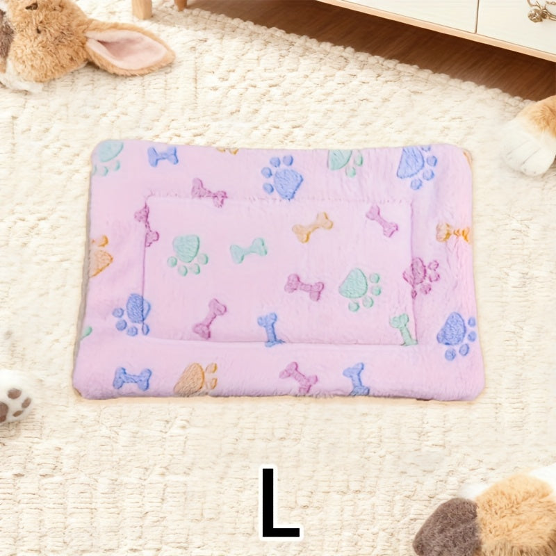 Tapis double épaisseur pour chien et chat, chaud et confortable, divers motifs imprimés, diverses couleurs