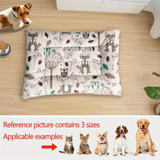 Lit pour chien et chat surdimensionné, coussin confortable avec imprimé renard, lavable en machine, épais, doux et respirant