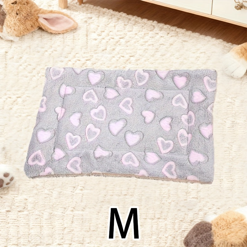 Tapis double épaisseur pour chien et chat, chaud et confortable, divers motifs imprimés, diverses couleurs