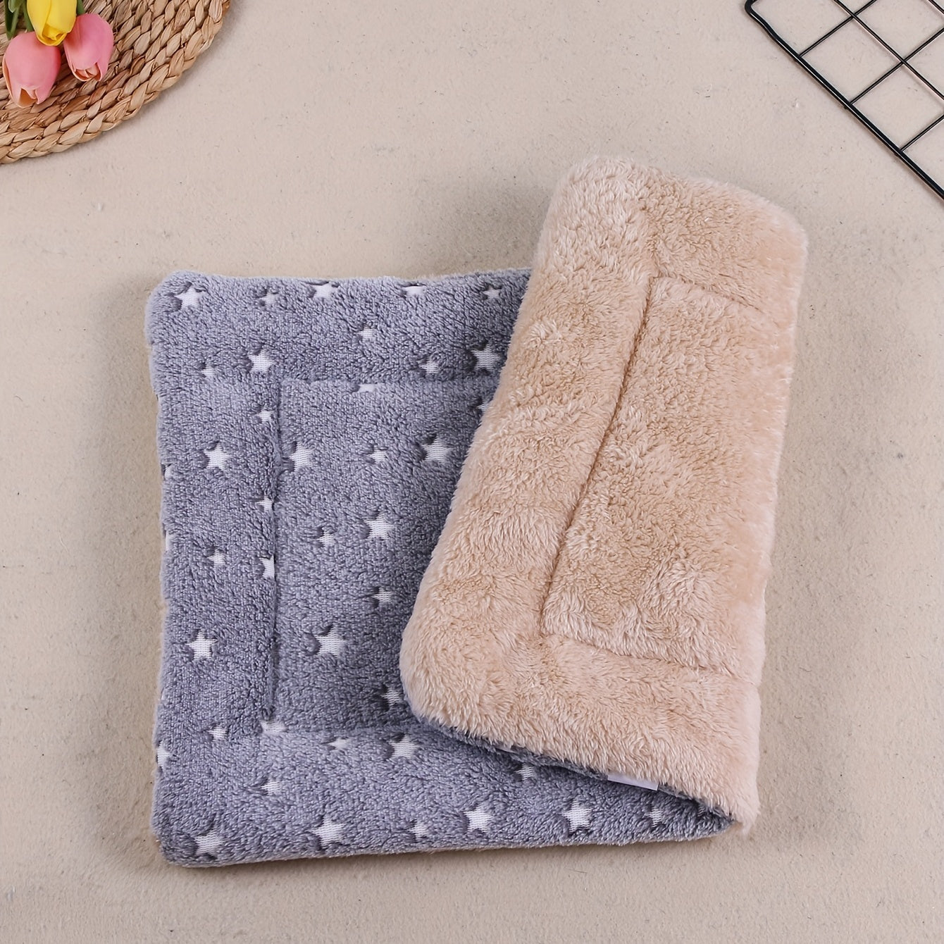 Tapis pour chien et chat, épais chaud et confortable avec motif étoilé, diverses couleurs