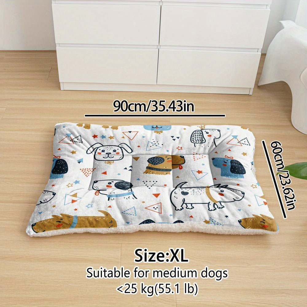 Lit/matelas pour chien avec imprimés mignons, lavable en machine - épais, doux et confortable