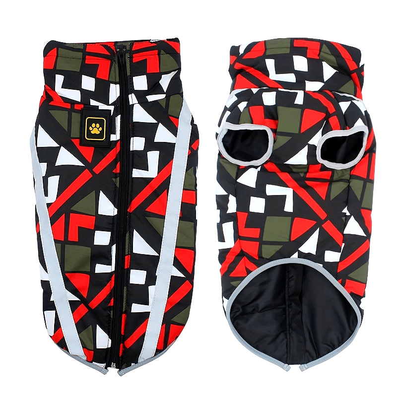 Manteau imperméable pour chien, anneau intégré pour pouvoir attacher une laisse, bandes réfléchissantes latérales, divers motifs