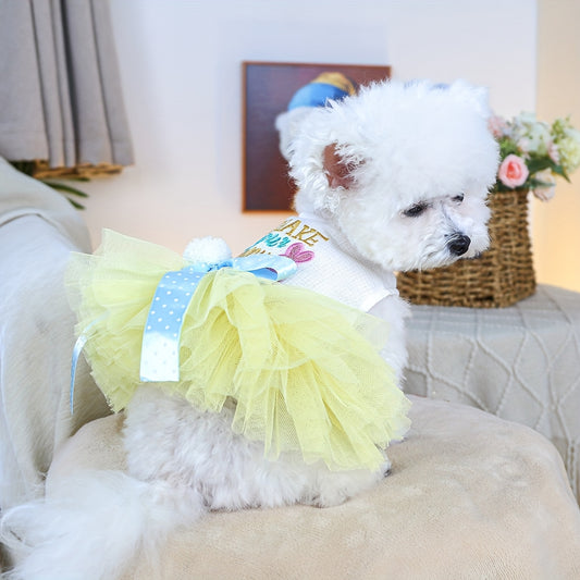 Robe en tulle de lapin de Pâques pour chiens, costume mignon, robe style princesse pour petits chiens