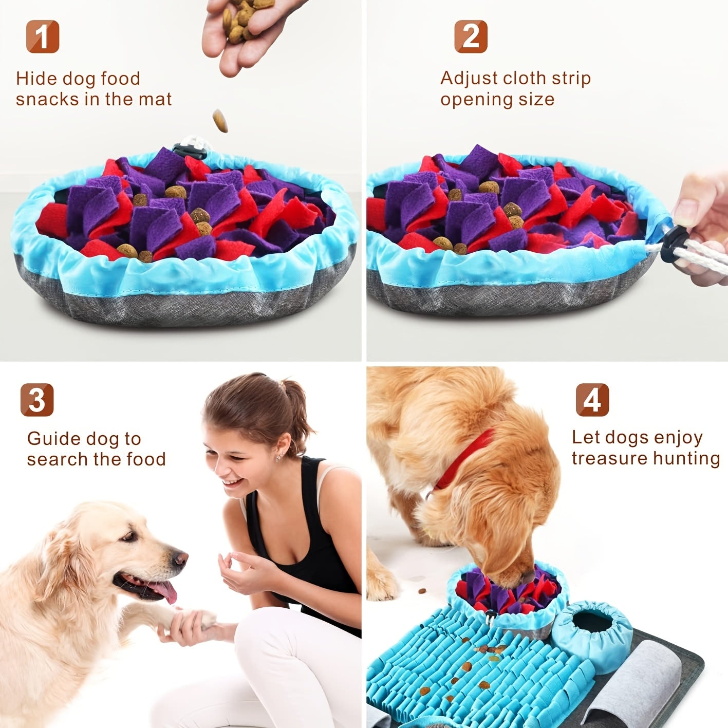 Tapis à renifler pour chien de toute taille, pour dépenser leur énergie, jouet de chasse au trésor pour chien