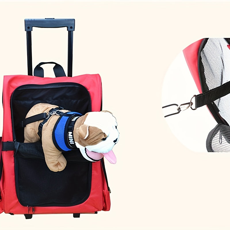 Sac de voyage pour chien et chat pliable, transportable sur le dos et tractable, léger et aéré, diverses couleurs