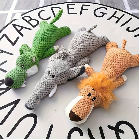 Grande peluche pour chien avec son, modèle de lion, loup, éléphant et canard
