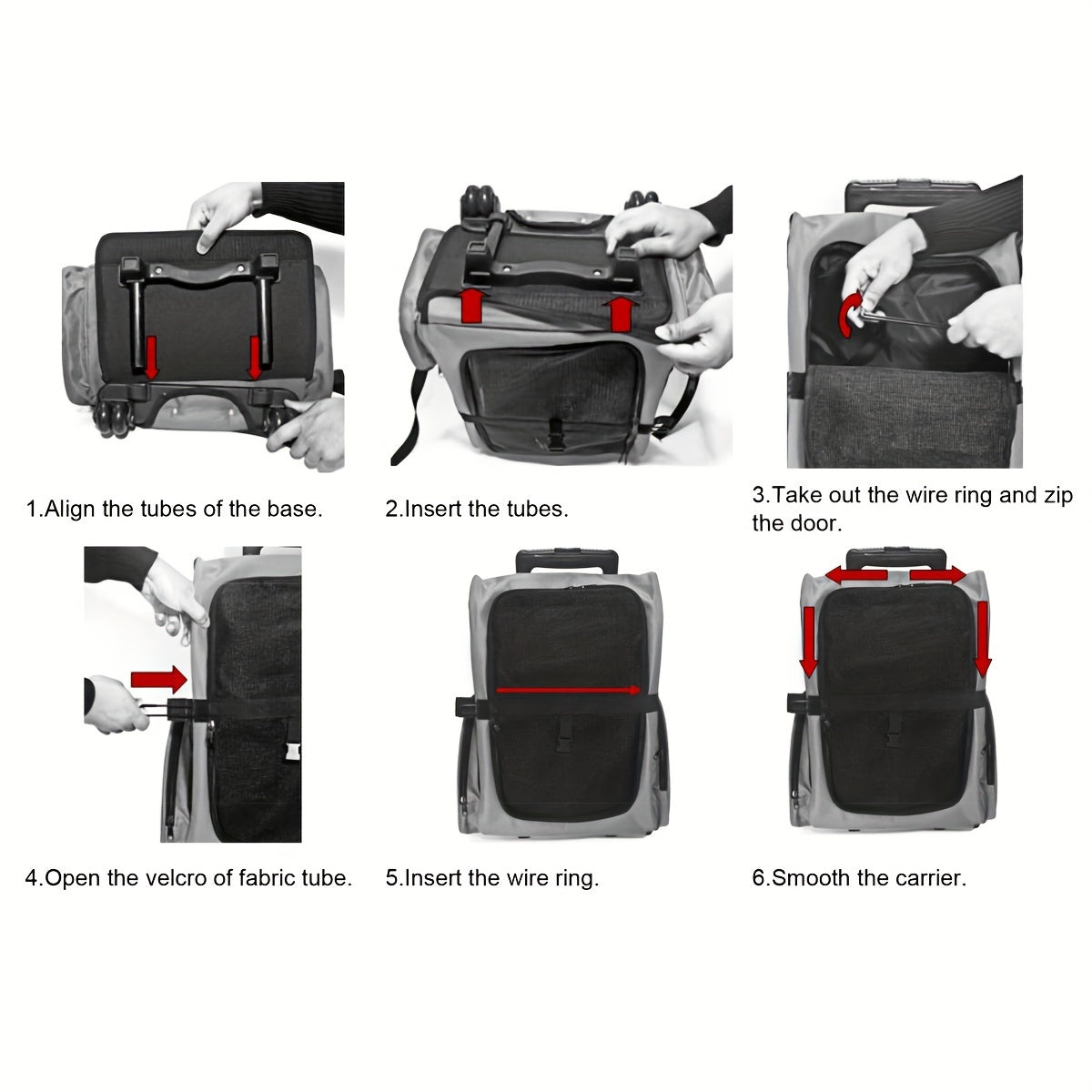 Sac de voyage pour chien et chat pliable, transportable sur le dos et tractable, léger et aéré, diverses couleurs
