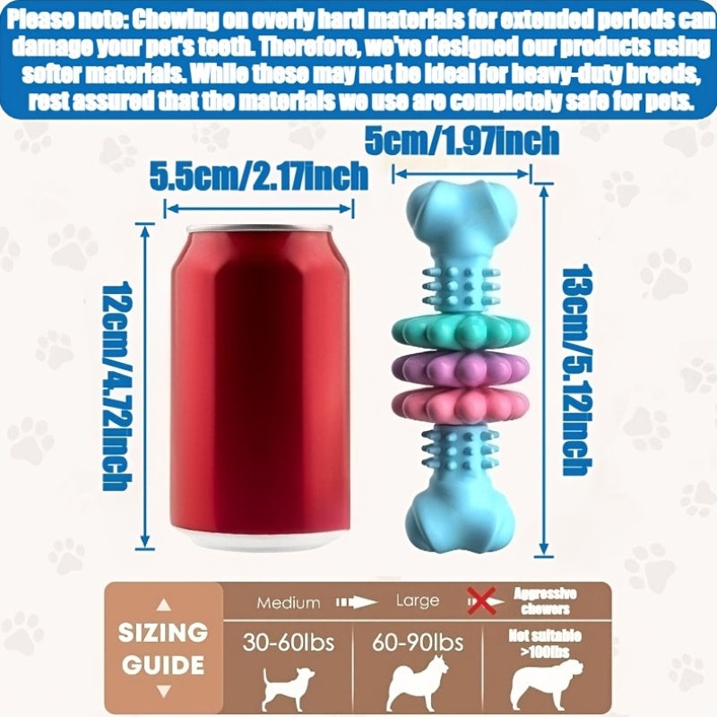 Jouet à mâcher pour chiens, résistant aux morsures, jouet en forme d'os, diverses couleurs