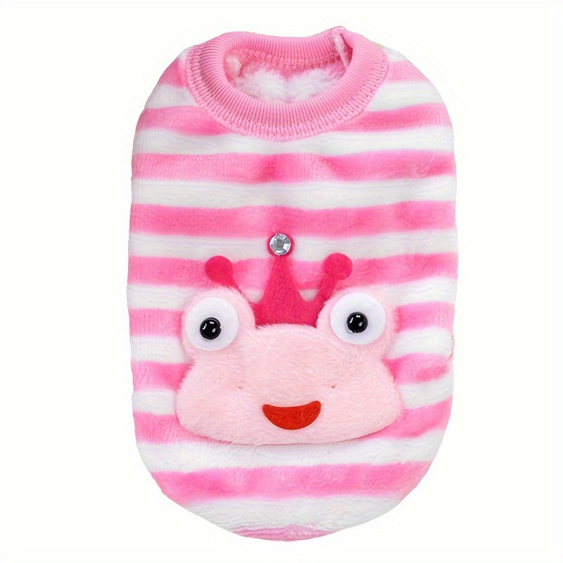 Gilet douillet en polaire pour chien avec jolis motifs d'animaux : lapin, escargot, grenouille, poney, etc - idéal pour les petites races - lavable à la main uniquement