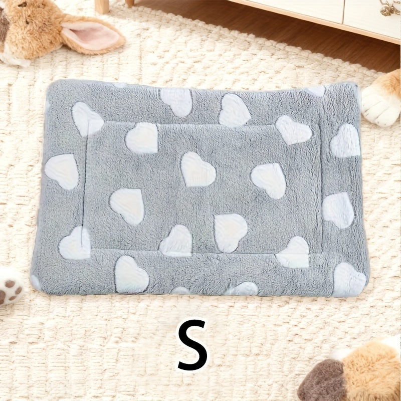 Tapis double épaisseur pour chien et chat, chaud et confortable, divers motifs imprimés, diverses couleurs