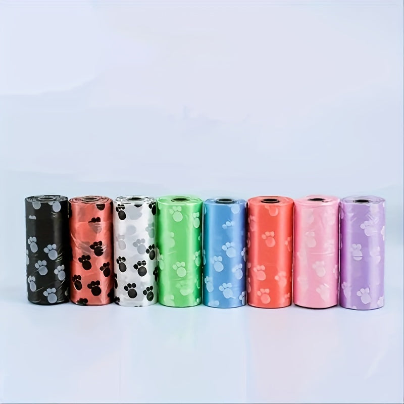 8 rouleaux de sacs pour excréments d'animaux pour les promenades en extérieur, diverses couleurs aléatoires
