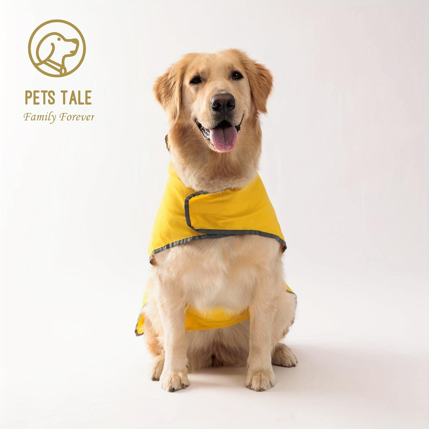 Imperméable jaune, réversible avec motifs, pour chien
