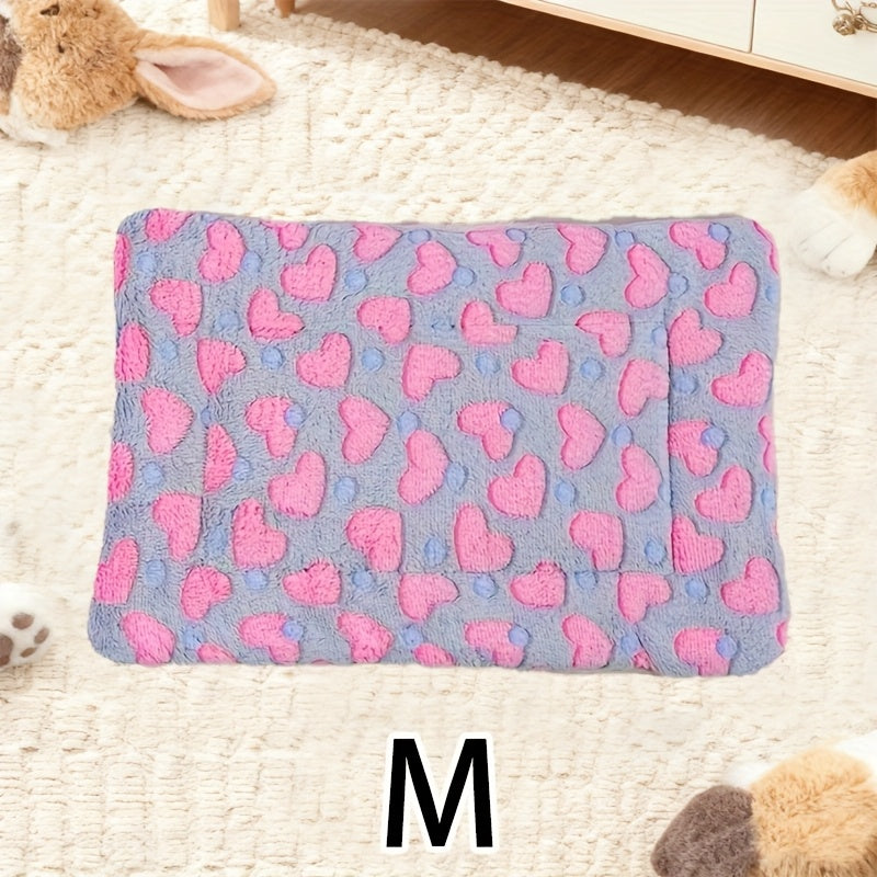 Tapis double épaisseur pour chien et chat, chaud et confortable, divers motifs imprimés, diverses couleurs