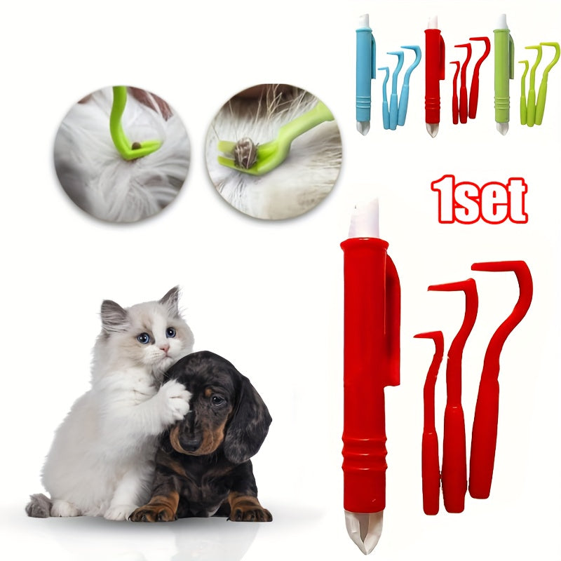 Kit anti-puces pour chien et chat, pinces à crochet facile à utiliser, protégeant votre animal des tiques et autres nuisibles, diverses couleurs