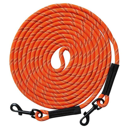 Laisse d'entraînement pour chien de 20 m et 30 m, deux crochets pivotants à 360°, adaptée à l'entraînement au rappel, au camping, à la promenade dans le jardin, etc., matériau en polypropylène, pour chiens de toutes tailles, diverses couleurs