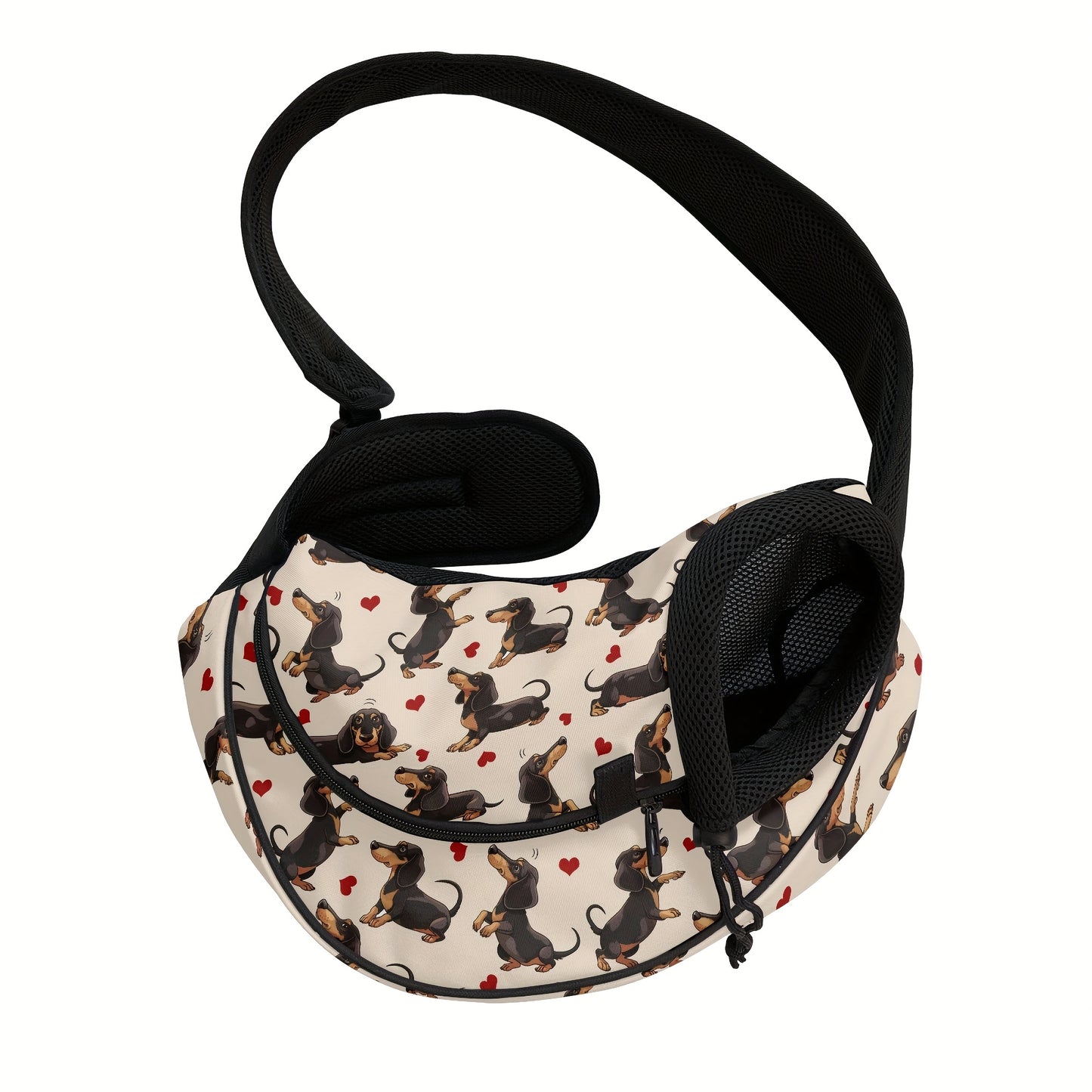 Sac en bandoulière pour transport de chiot et de petit chien, divers motif imprimés